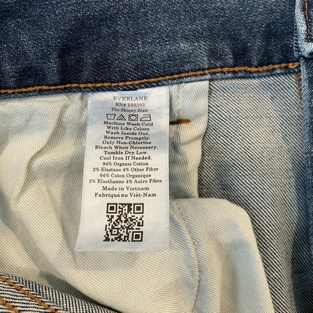 Everlane Uniform Mens The Skinny Jean 38x30 Dark Wash‎ Blue Organic Cotton Denim